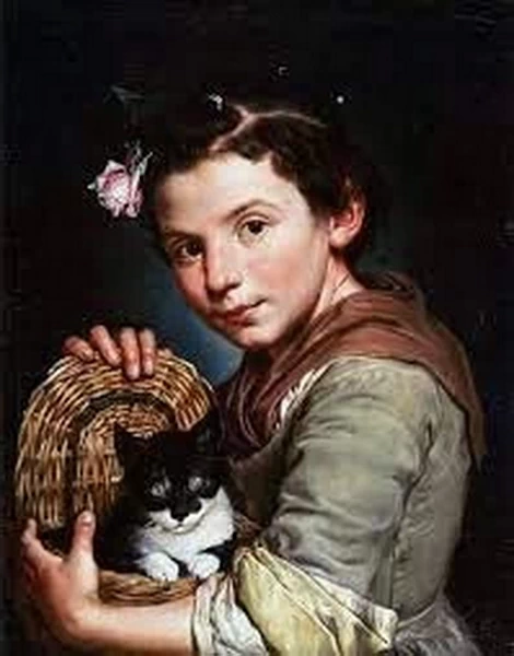 Giacomo Ceruti, il Pitocchetto - 167, Ritratto di bambina con gatto